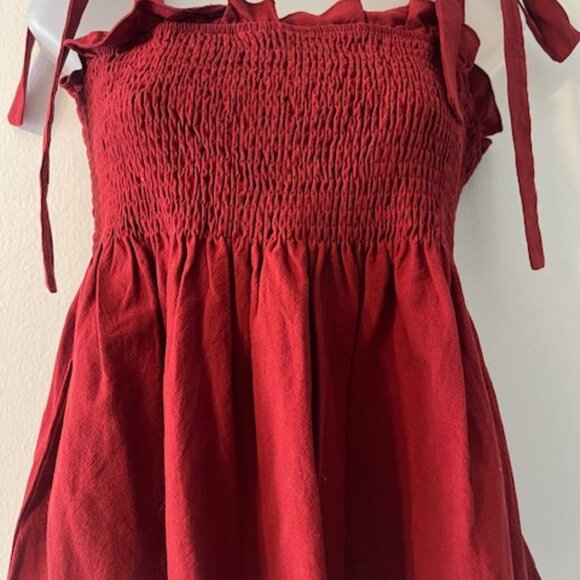 Adorable 100% Wine Burgundy Color ~ Cotton Top - Picture 4 of 8